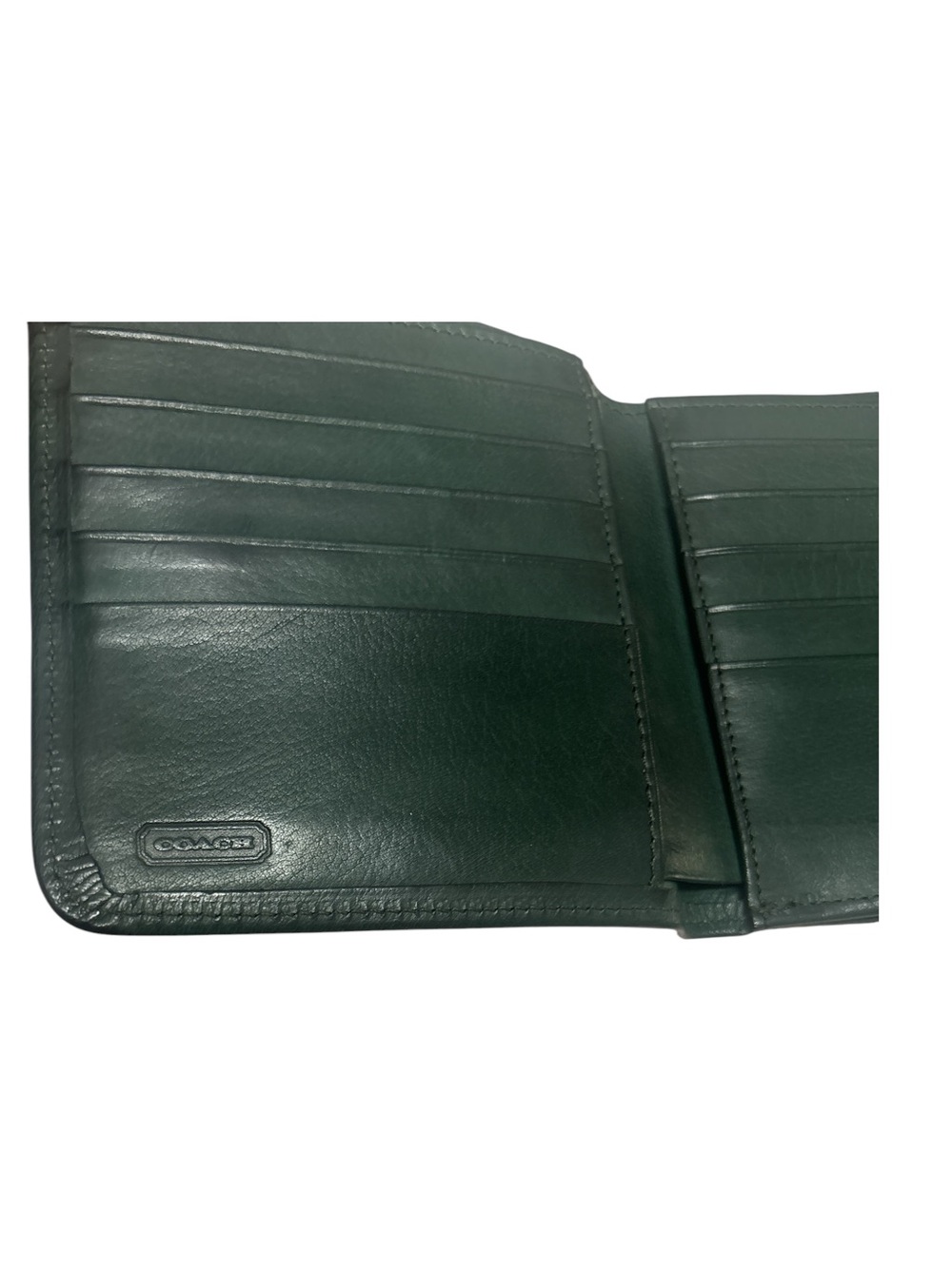 Vintage Coach Bottle Green Bifold Wallet